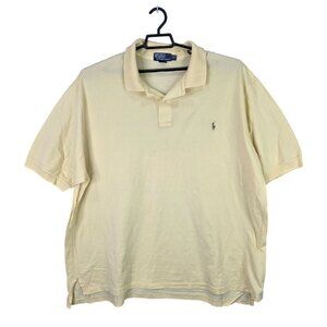 Mens Polo Ralph Lauren Yellow Polo Shirt 100% Pima Cotton Short Sleeve Size 4XLT